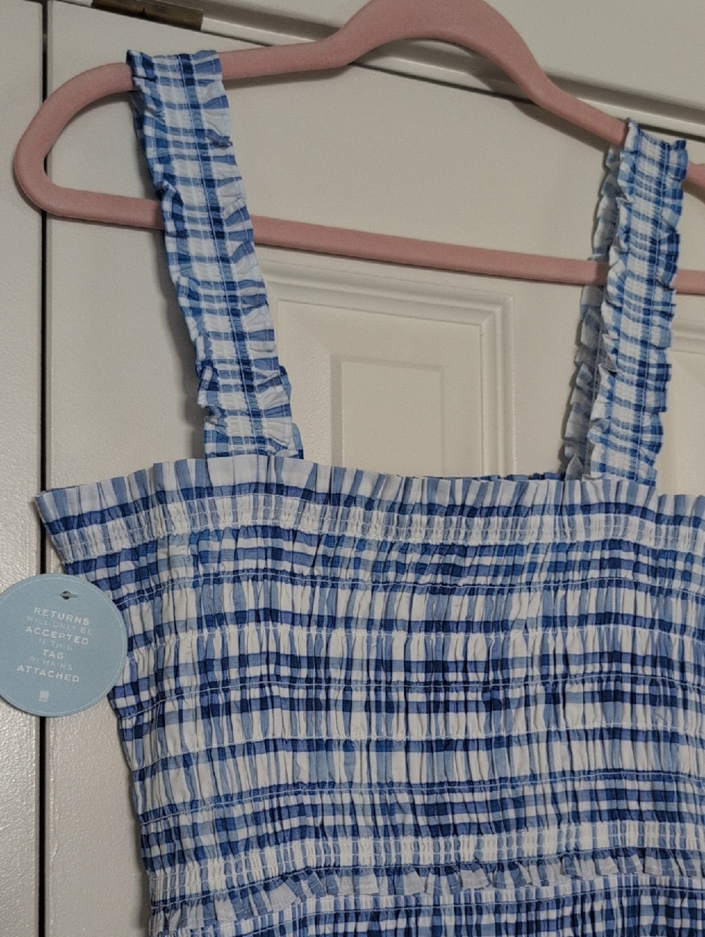 Hill House Azalea Dress in Blue Watercolor Gingham - Picture 4 of 12